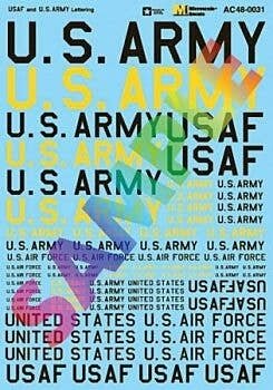 United States Armed Forces - USAX -- Air Force & Army Lettering (yellow, black), O, Microscale Industries Inc AC480031