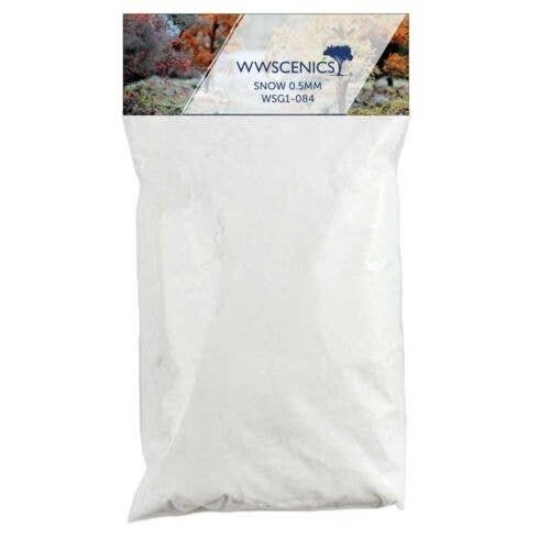 Static Snow 1/32′ .5mm Fibers -- 3.5oz 100g, All Scales, Peco WSG1084