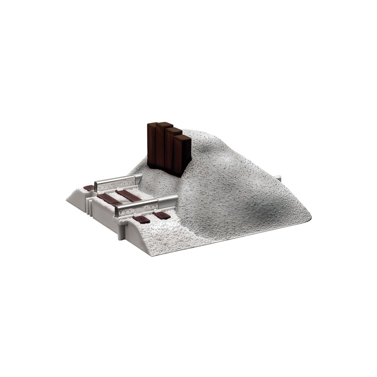 FasTrack(TM) Track w/Roadbed - 3-Rail -- Earthen Bumper - 3-5/8′ 9.2cm, O Lionel 612059