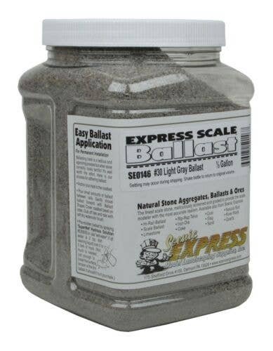 Natural Stone Ballast -- 30 Light Gray (1/2 Gallon) HO & O Scale, O, Scenic Express SE0146