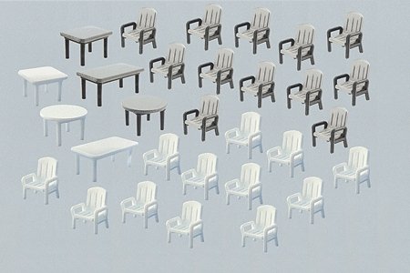 6 Tables & 24 Patio Chairs, N, Faller Gmbh 272441