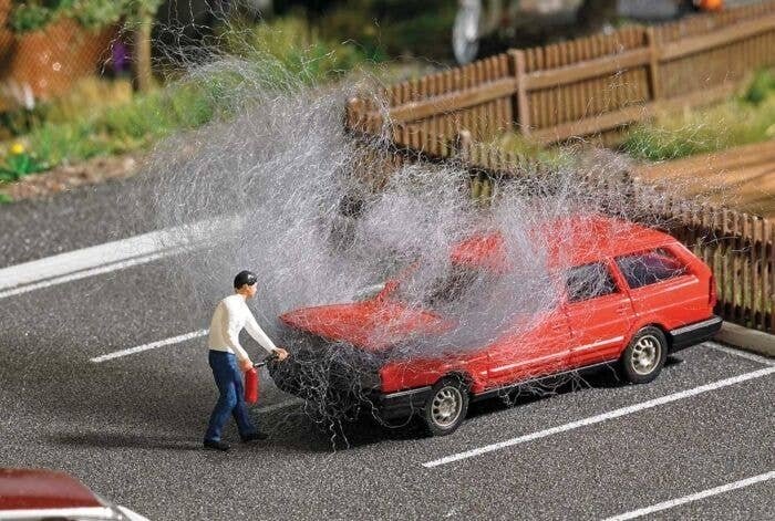 Volkswagen Passat Station Wagon on Fire with Figure - Action Set, HO, Busch Gmbh & Co Kg 7881