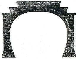 Double-Track Tunnel Portals pkg(2), HO, Busch Gmbh & Co Kg 7027