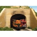Double-Track Tunnel Portal -- Board-Formed Poured Concrete, HO, Monroe Models 129
