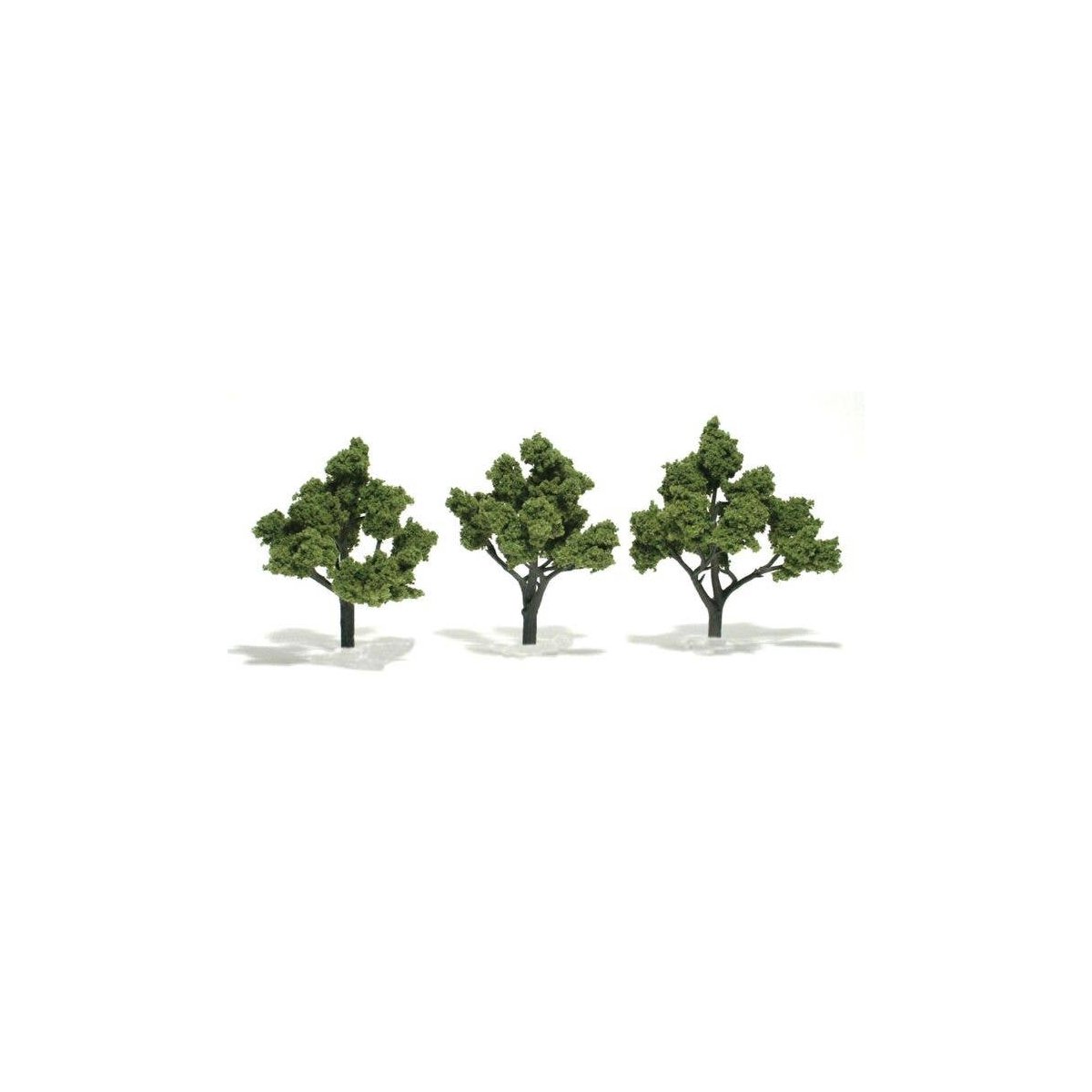 Ready-Made `Realistic Trees` - Deciduous - 4 to 5` 10.2 to 12.7cm pkg(3) -- Light Green, All Scales, Woodland Scenics 1509