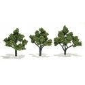 Ready-Made `Realistic Trees` - Deciduous - 4 to 5` 10.2 to 12.7cm pkg(3) -- Light Green, All Scales, Woodland Scenics 1509