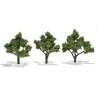 Ready-Made `Realistic Trees` - Deciduous - 4 to 5` 10.2 to 12.7cm pkg(3) -- Light Green, All Scales, Woodland Scenics 1509