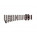 HOe (HOn2-1/2 HOn30`) Narrow Gauge Turnout w/Code 80 Rail -- 12` Radius, Left-Hand, HOn30, Peco SLE492