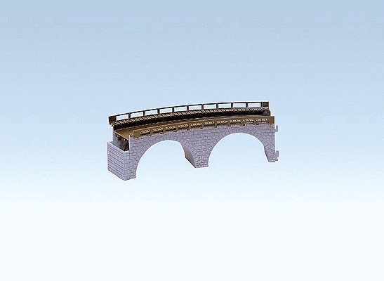 Cut Stone Viaduct Top Section (2-5/8` 6.5cm tall) -- Curved 14-13/32` 36cm Radius, HO, Faller Gmbh 120478