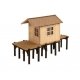 Fishing Hut - Laser-Cut Minis -- Laser-Cut Kit - 3-1/8 x 1-7/16 x 2-1/8′ 8 x 3.7 x 5.4cm, HO, Noch Gmbh & Co 14262