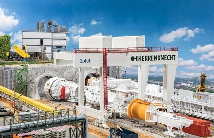 Large Gantry Crane -- Kit - 12-5/16 x 8-3/4 x 9-3/16′ 31.3 x 22.2 x 23.4cm, HO, Faller Gmbh 120292