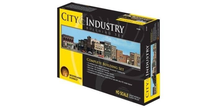 City & Industry Building Set -- Kit - 15 Buildings & Details, HO, Woodland Scenics 1486