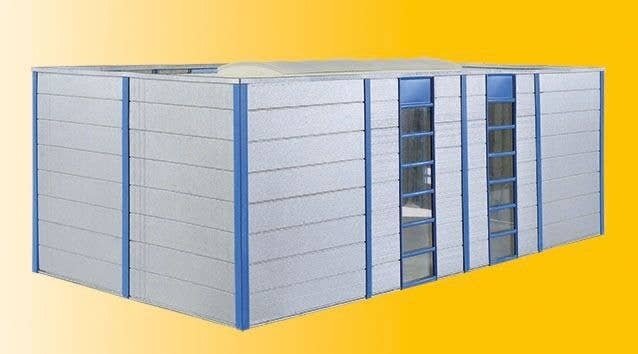 Modern Warehouse -- Kit - 11 x 5-5/8 x 3-15/16′ 28 x 14.2 x 10cm, HO, Kibri 39250