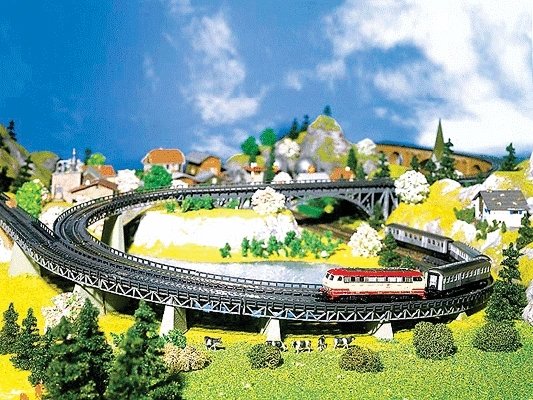 Curved Steel Bridge -- 7-1/2′ 19.3cm Radius, N, Faller Gmbh 222542