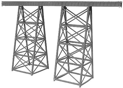Tall Steel Viaduct -- 15 x 8.1′ 38.1 x 20.6cm, N, Micro Engineering 75518