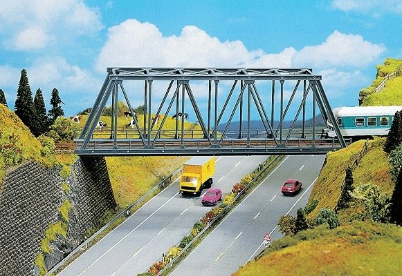 Thru Truss Bridge -- 14 x 2-1/4′ 35.6 x 5.7cm, HO, Noch Gmbh & Co 21320