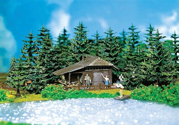 Log Cabin -- 3-1/4 x 30′ 8.2 x 7.6cm, HO, Faller Gmbh 130299
