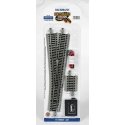 No. 5 Remote-Control Turnout, Nickel Silver Rail, Gray Roadbed - E-Z Track -- Left Hand, HO, Bachmann Industries 44565