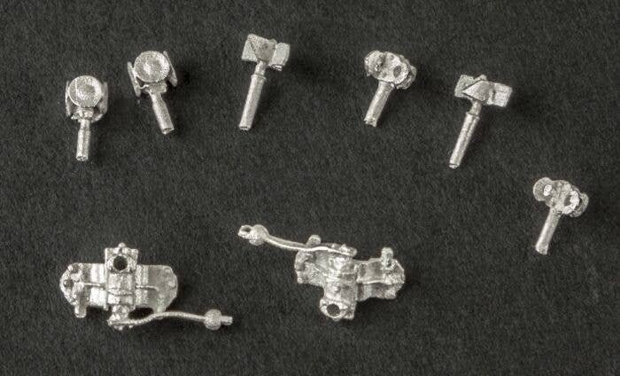 Bethlehem Model 22 Ground Throw Turnout Detail w/Targets -- pkg(2), HO, Details West 957