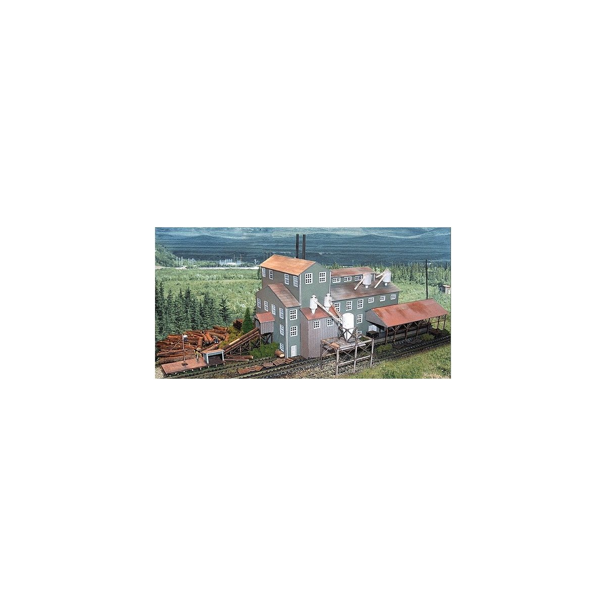 Long Valley Lumber Mill -- Kit - 10 x 6 x 6′ 25.4 x 15.2 x 15.2cm, N The N Scale Architect 10004