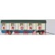Modern Circus Wagon - Assembled -- 5-Compartment Personnel Trailer - Krone, HO, Preiser Kg 21032