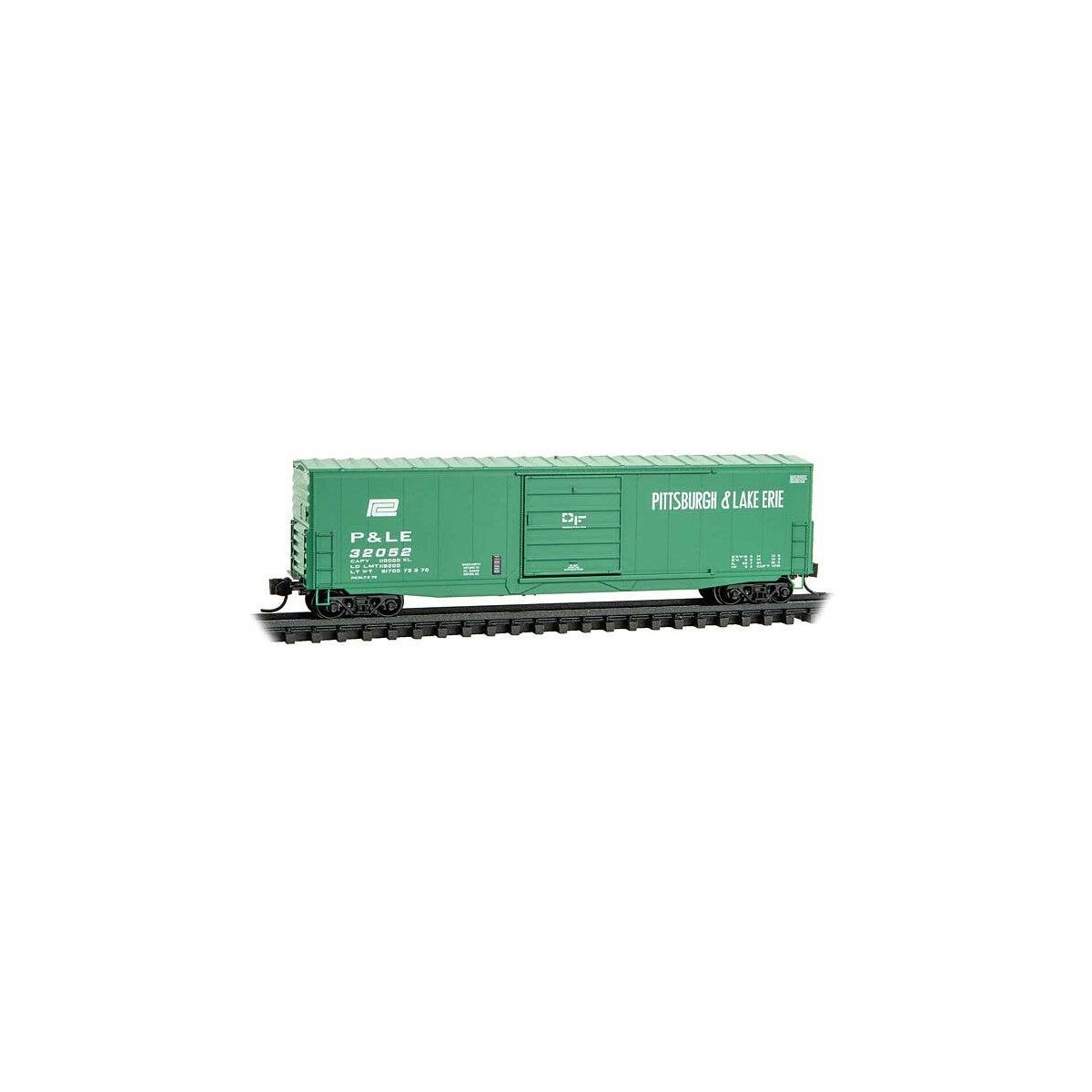 50` Boxcar with 10` Door, No Roofwalk, Short Ladders - Ready to Run -- Pittsburgh & Lake Erie 320, N, Micro Trains Line 18000450