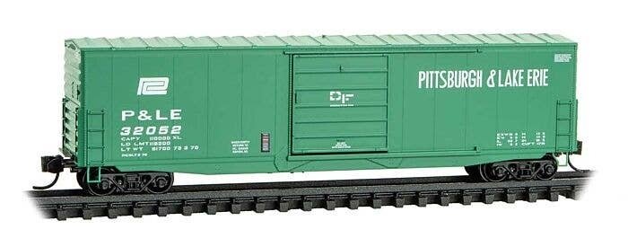 50` Boxcar with 10` Door, No Roofwalk, Short Ladders - Ready to Run -- Pittsburgh & Lake Erie 320, N, Micro Trains Line 18000450