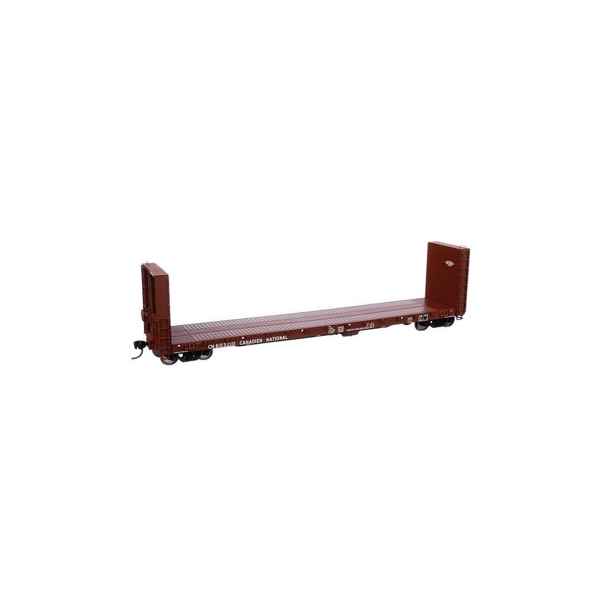 50′ CC&F Bulkhead Flatcar - Ready to Run -- Canadian Natonal 603210 (brown), HO, WalthersProto 104350