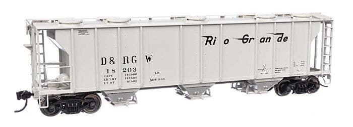 50′ Pullman-Standard PS-2 2893 3-Bay Covered Hopper - Ready to Run -- Denver & Rio Grande Western(TM), HO, WalthersMainline 70