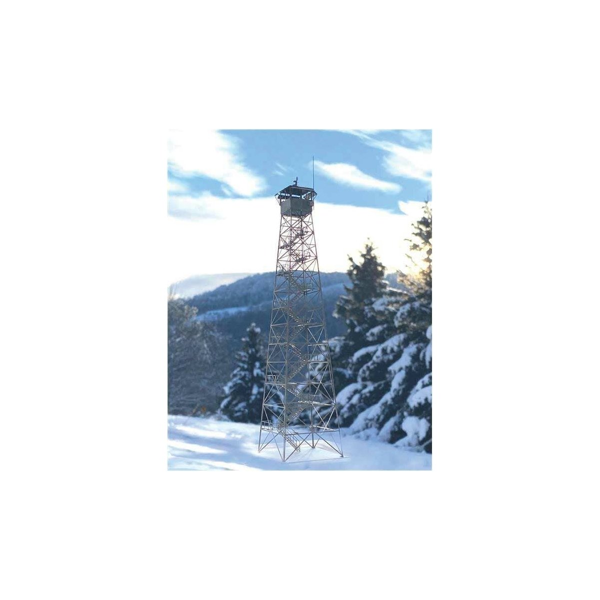Fire Tower - Etched-Brass Kit -- 2 x 2 x 8′ 5.1 x 5.1 x 20.3cm, N The N Scale Architect 96708