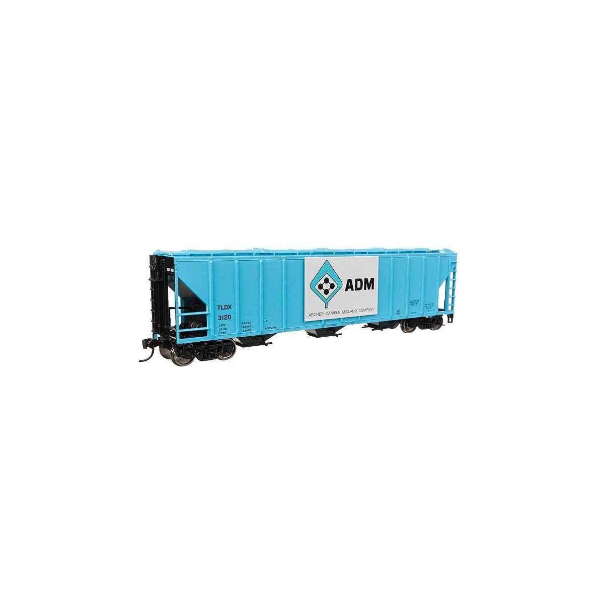 50′ Pullman-Standard PS2-CD 4427 3-Bay Covered Hopper - Ready to Run -- Archer-Daniels-Midland 3120, HO, WalthersMainline 4940