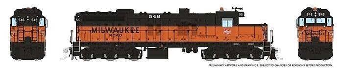 EMD SD10 Low Nose - ESU LokSound and DCC -- Milwaukee Road 546 (orange, black Billboard Lettering), HO, Rapido Trains Inc 50631
