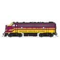 EMD F7A - Sound and DCC - Paragon4(TM) -- Aberdeen, Carolina & Western ACWR 271 (magenta, yel, HO, Broadway Limited Imports 9680