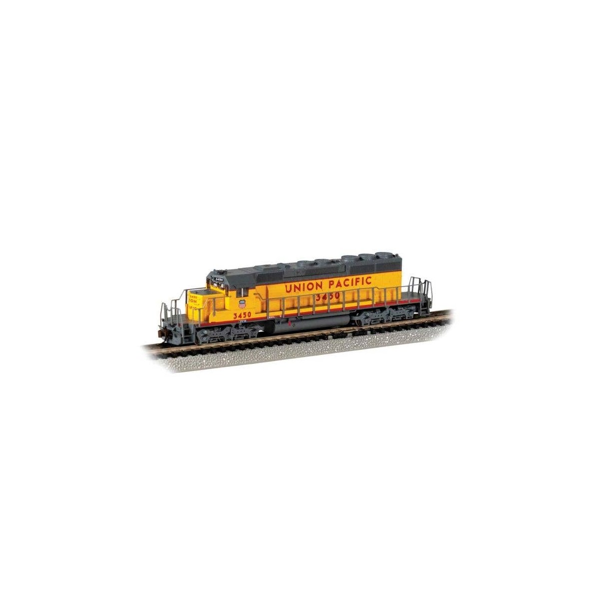 EMD SD40-2 - Econami(TM) Sound and DCC -- Union Pacific 3450 (Armour Yellow, gray, red, Large Lett, N, Bachmann Industries 67077
