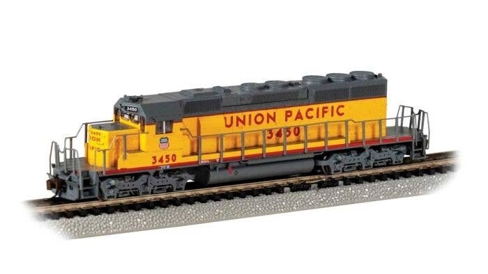 EMD SD40-2 - Econami(TM) Sound and DCC -- Union Pacific 3450 (Armour Yellow, gray, red, Large Lett, N, Bachmann Industries 67077