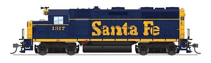 EMD GP35 Low Nose - Standard DC - Stealth -- Santa Fe 1342 (Bookend, blue, yellow, Large Lett, HO, Broadway Limited Imports 8900