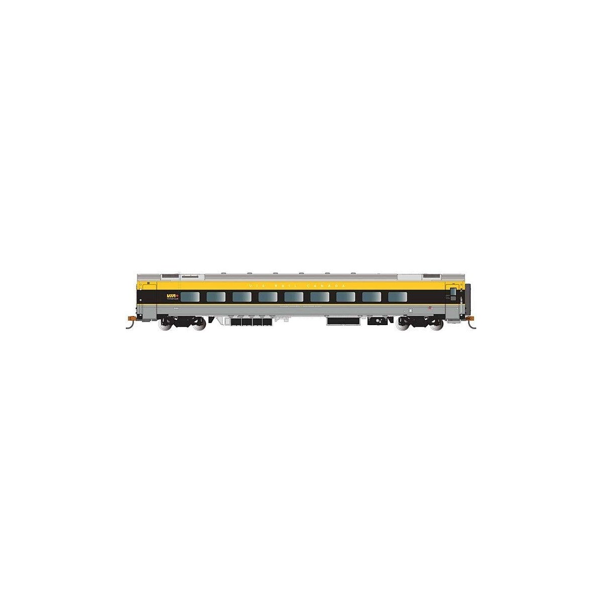 Siemens Venture Coach - VIA Version - Ready to Run -- VIA Rail Canada 2800 (gray, black, yellow), N, Bachmann Industries 74558