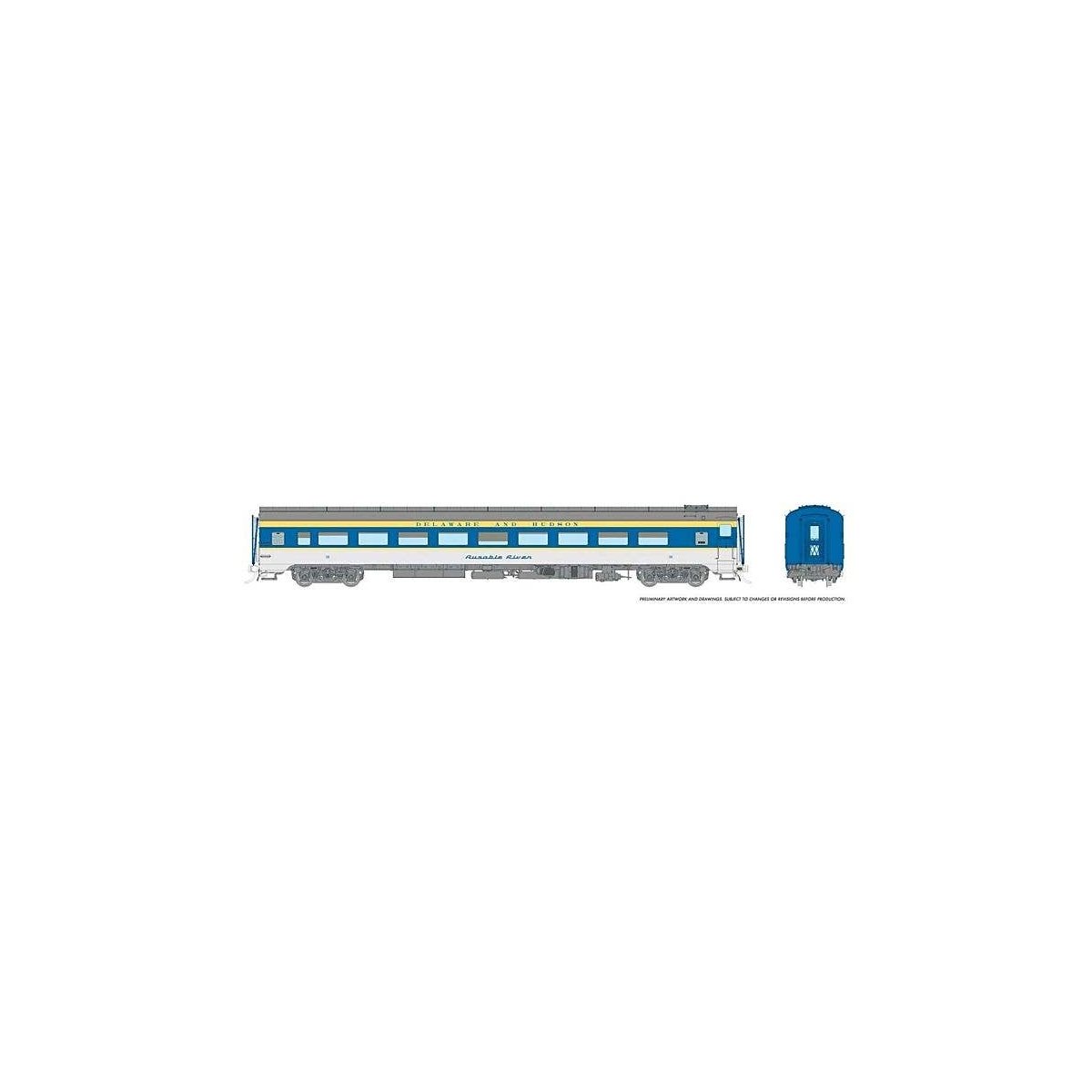 CC&F Lightweight Coach - Ready to Run - Super Continental Line(TM) -- Delaware & Hudson 33 (gray, , HO, Rapido Trains Inc 100391