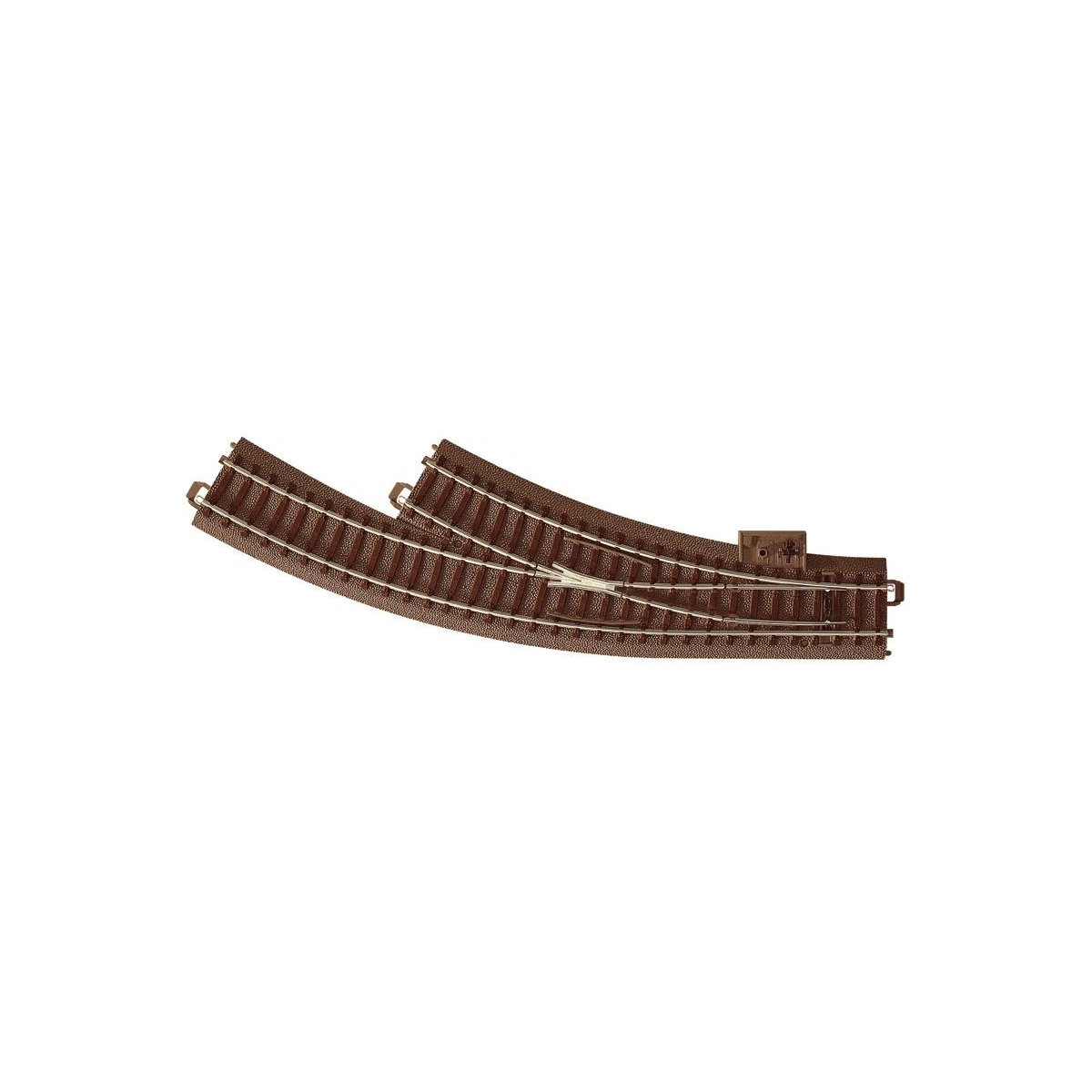 C-Track - Curved - Right Turnout - 30 Degrees -- Radius: 14-3/16′ 360mm, HO Trix 62672