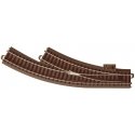 C-Track - Curved - Right Turnout - 30 Degrees -- Radius: 14-3/16′ 360mm, HO, Trix 62672