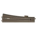 C-Track - Curved - Wide-Radius Turnout - Right - 12.1 Degrees -- Radius: 9-5/16′ 236mm, HO, Trix 62712