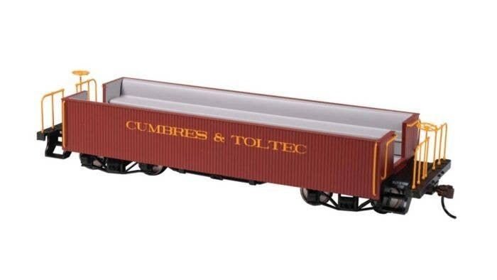 Wood Gondola-Style Excursion Car - Ready to Run - Spectrum(R) -- Cumbres & Toltec (Boxcar Red), On30, Bachmann Industries 26031