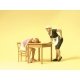 Pedestrians -- Sleeping Guest At Table & Waitress pkg(2), G, Preiser Kg 45145