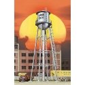 City Water Tower - Built-ups -- Assembled - Silver - 3-3/4 x 3-3/4 x 11′ 9.3 x 9.3 x 27.5cm, HO, Walthers Cornerstone 2826