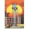 City Water Tower - Built-ups -- Assembled - Silver - 3-3/4 x 3-3/4 x 11′ 9.3 x 9.3 x 27.5cm, HO Walthers Cornerstone 2826