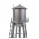 City Water Tower - Built-ups -- Assembled - Silver - 3-3/4 x 3-3/4 x 11′ 9.3 x 9.3 x 27.5cm, HO Walthers Cornerstone 2826