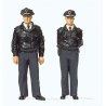 Standing Policemen -- 2 Officers in Blue Federal Republic of Germany Uniforms, 1/45, Preiser Kg 65364