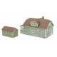Updated American Bungalow with Single-Car Garage -- Kit - House measures: 6-11/32 x 3-5/8 x 3-1/2′ 16.1 x 9.1 x 8.8cm, HO Walt
