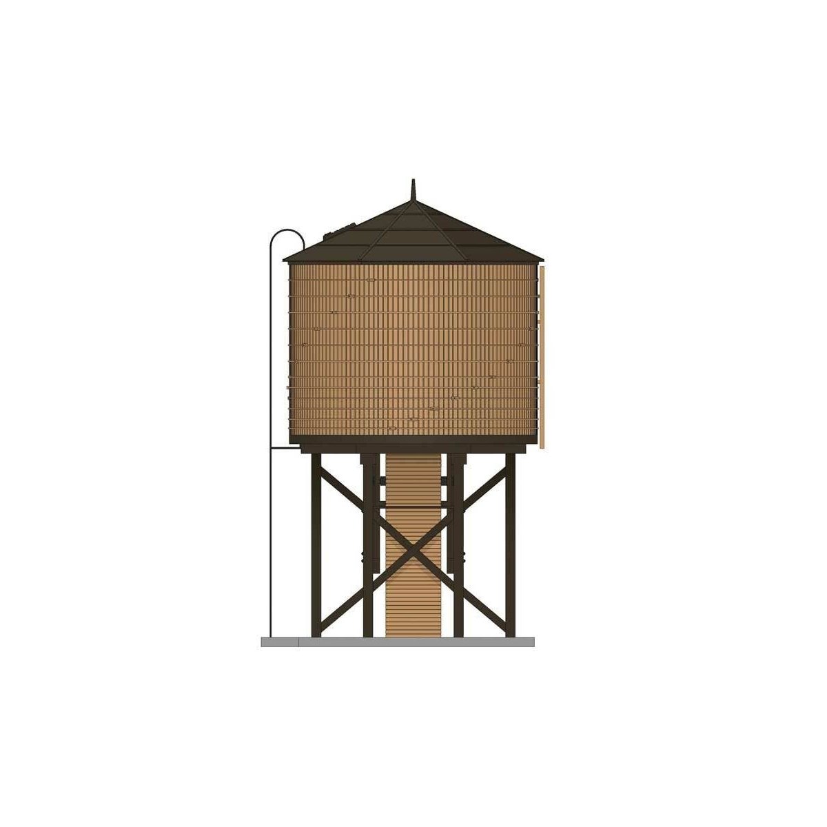 Operating Water Tower with Sound and Motorized Spout -- Assembled (brown), HO Broadway Limited Imports 7911