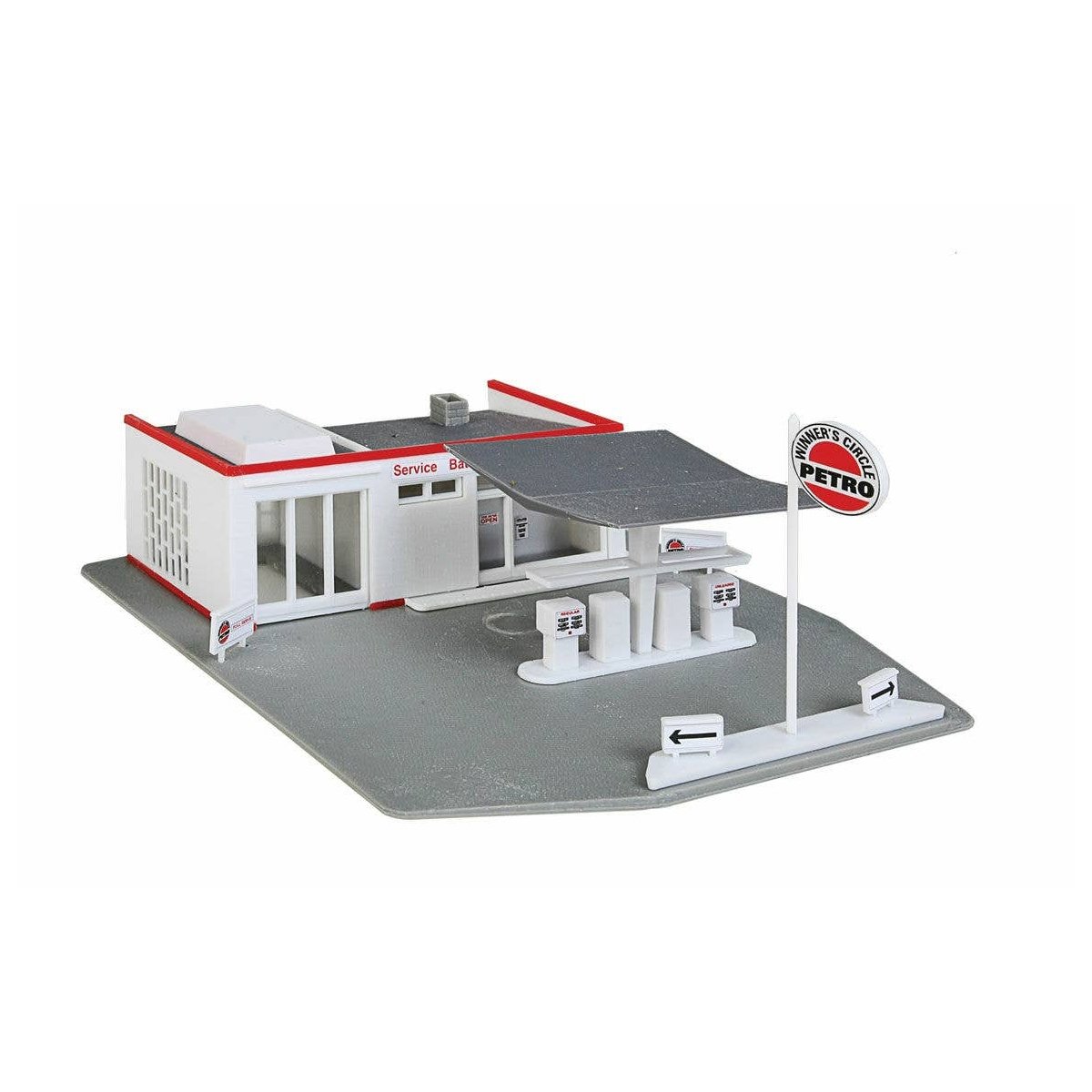 Gas Station -- Kit - 5-1/2 x 6-1/4′ 13.9 x 15.8cm, HO WalthersTrainline 920